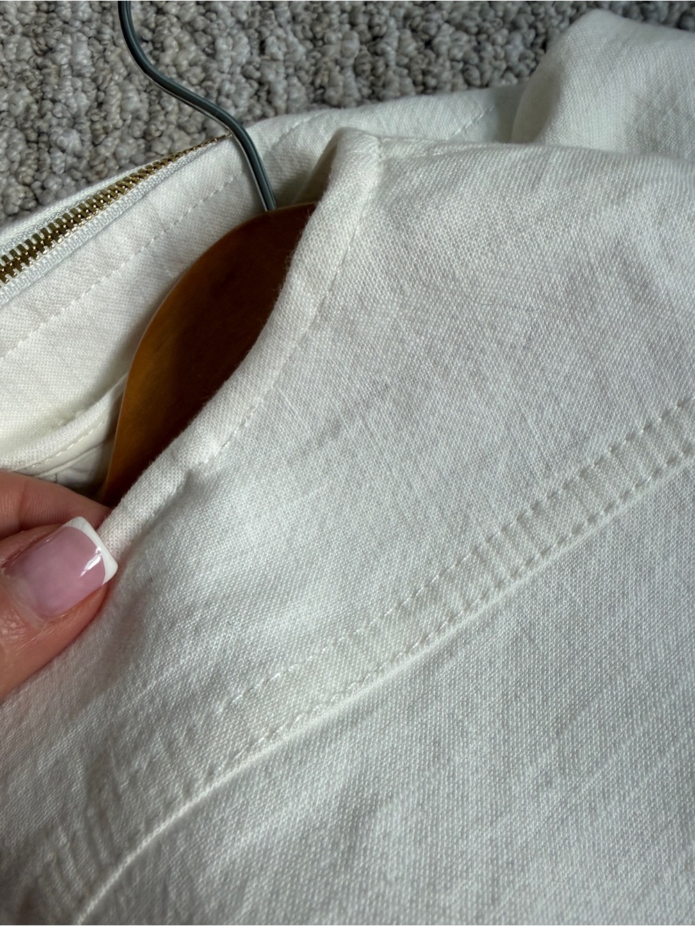 Diane Von Furstenberg White Cream Cotton Linen Sleeveless Dress Pockets Size 6 - Picture 12 of 16